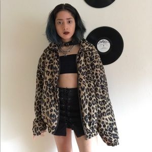 Cheetah print windbreaker